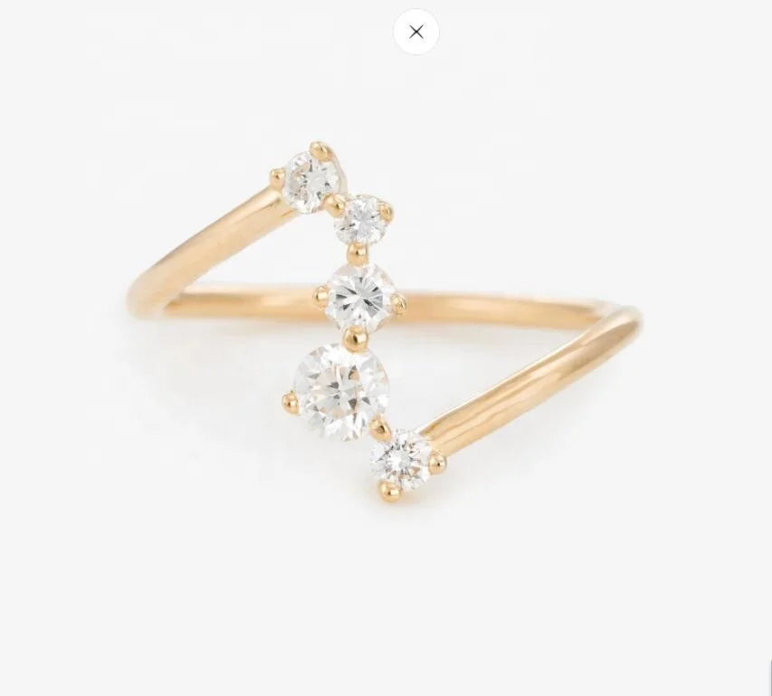 LOZRUNVE 925 Sterling Silver Boho Jewelry China Top Quality Cubic Zirconia 18k Gold Plated Ring