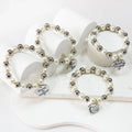 2023 Custom Stainless Steel Bracelets Personalized Pearl Steel Bead Charms Trendy Wedding/Anniversary Mother's Day Gift Jewelry