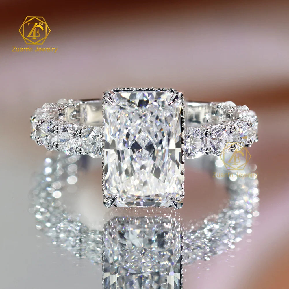 IGI  Certified HPHT CVD Lab Grown Radiant Cut Diamond 3 Carats 18K 14K Real Gold Jewelry Engagement Wedding Ring for Women