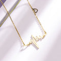 Fashion Heart Electrocardiogram Chain Necklaces for Women Heartbeat Pendant Necklaces Stainless Steel Jewelry