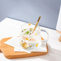 Cute Little Bee High Borosilicate Glass Mug Sublimation Glass Drinking Cup