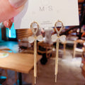 2023 Hot Alloy Metal Butterfly Tassel Earring Korean Version Gold Plated Stud Long Drop Zircon Earrings for Girls