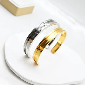 Factory Custom Fashion C-shaped Slotted Rubber Band Bracelet Head Rope Open Bracelet Smooth Cuff Bracelet Bangles