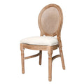 French Antique Louis XVI Dining Chair with Fine Rattan Back for Luxury Wedding Event and Boutique Hotel Furniture