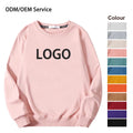 Custom Women's Crew Neck Sweatshirt Pink Polyester Cotton Embroidery Print Autumn Casual Style with Front Logo Plain Design
