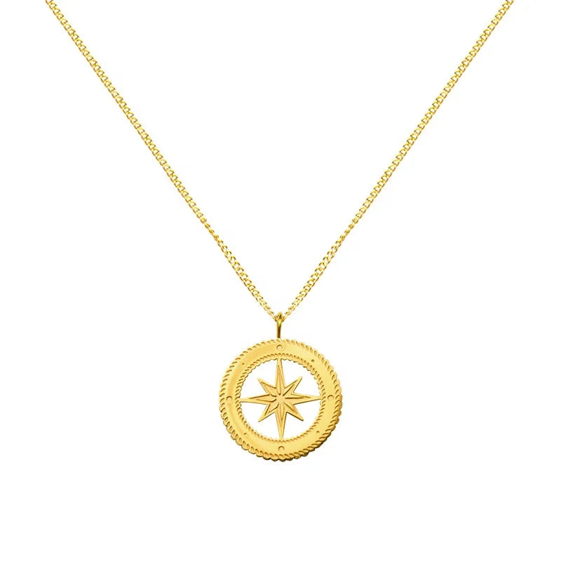 Top Quality Vintage Necklace Jewelry Stainless Steel 18K Gold Plated Pendant Necklace