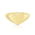 Fashion Jewelry Minimalist Jewelry 925 Sterling Silver Plain Golden Heart Signet Pinky Ring