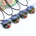 DIY 30mm Colorful Natural Crystal Gemstone Chakra Heart Pendant Healing Crystals Stones for Jewelry