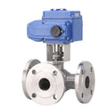 Electric Three-way Flange Ball Valve Cast Steel Stainless Steel TL-type Reversing Control Valve Remote Control Water OEM