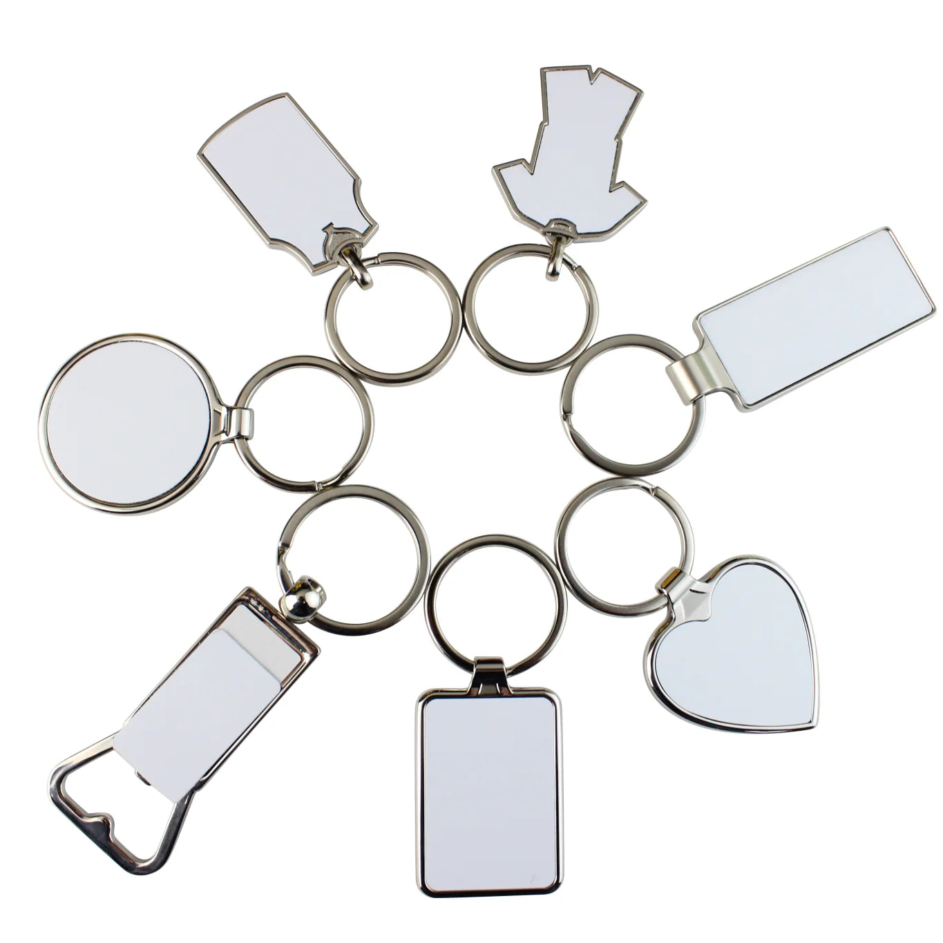Auplex Cheap Metal Sublimation on Both Side Key Chain Blanks Polymer Circle
