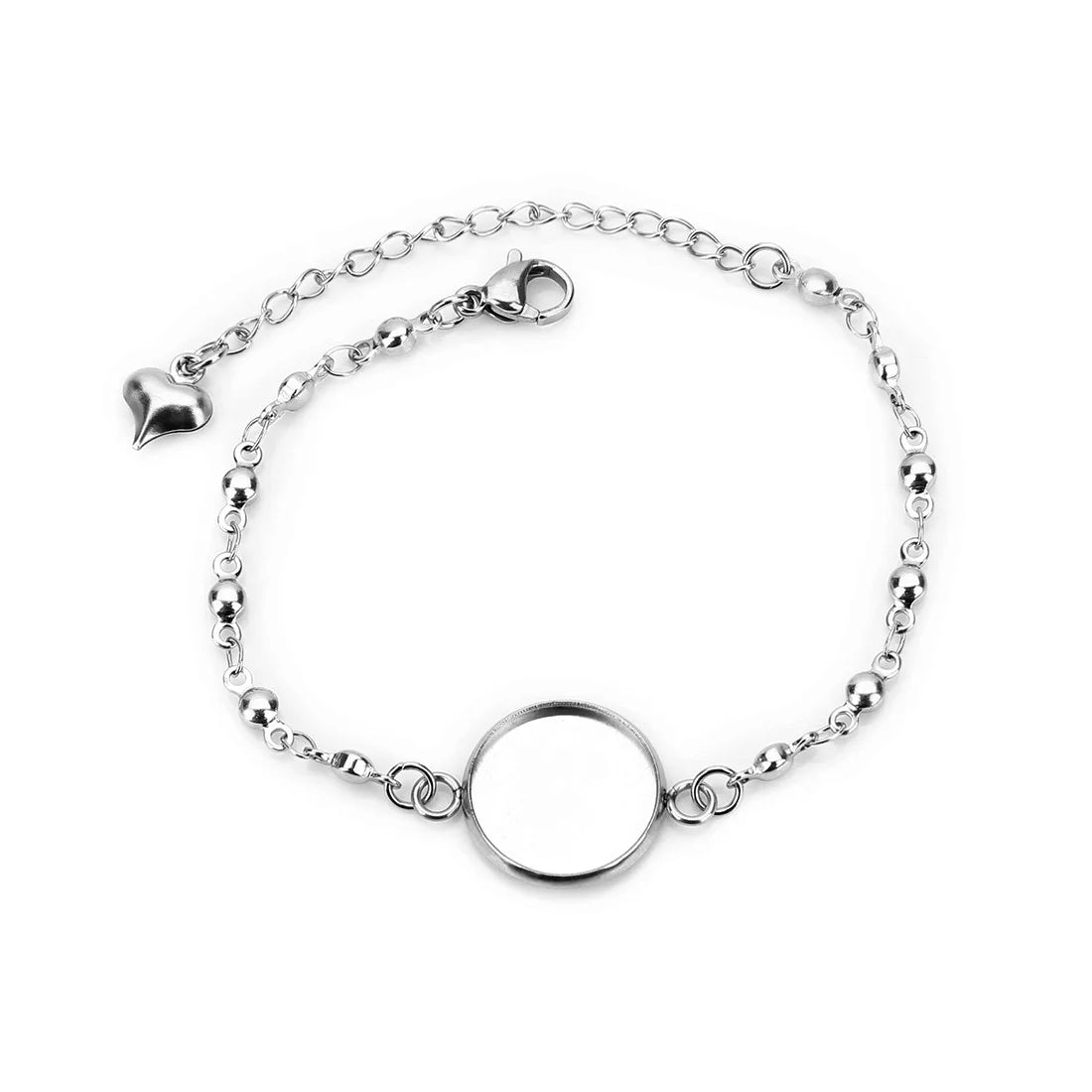 2025 Best-selling Stainless Steel Round Bracelet Bottom DIY Handmade Accessories Bracelet Making Accessories