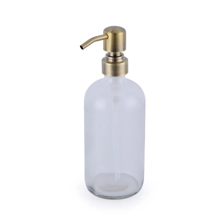 Hot Sale Clear Glass Soap Dispenser Lotion Pump Black Glass Soap Lotion Bottle Empty Detergents Bottles Hot Glass Bottle