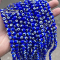 Wholesale 4/6/8/10mm Dark Blue Dyed Color Round Shape Natural Evil Eye Beads Making Bracelet Earring Necklace