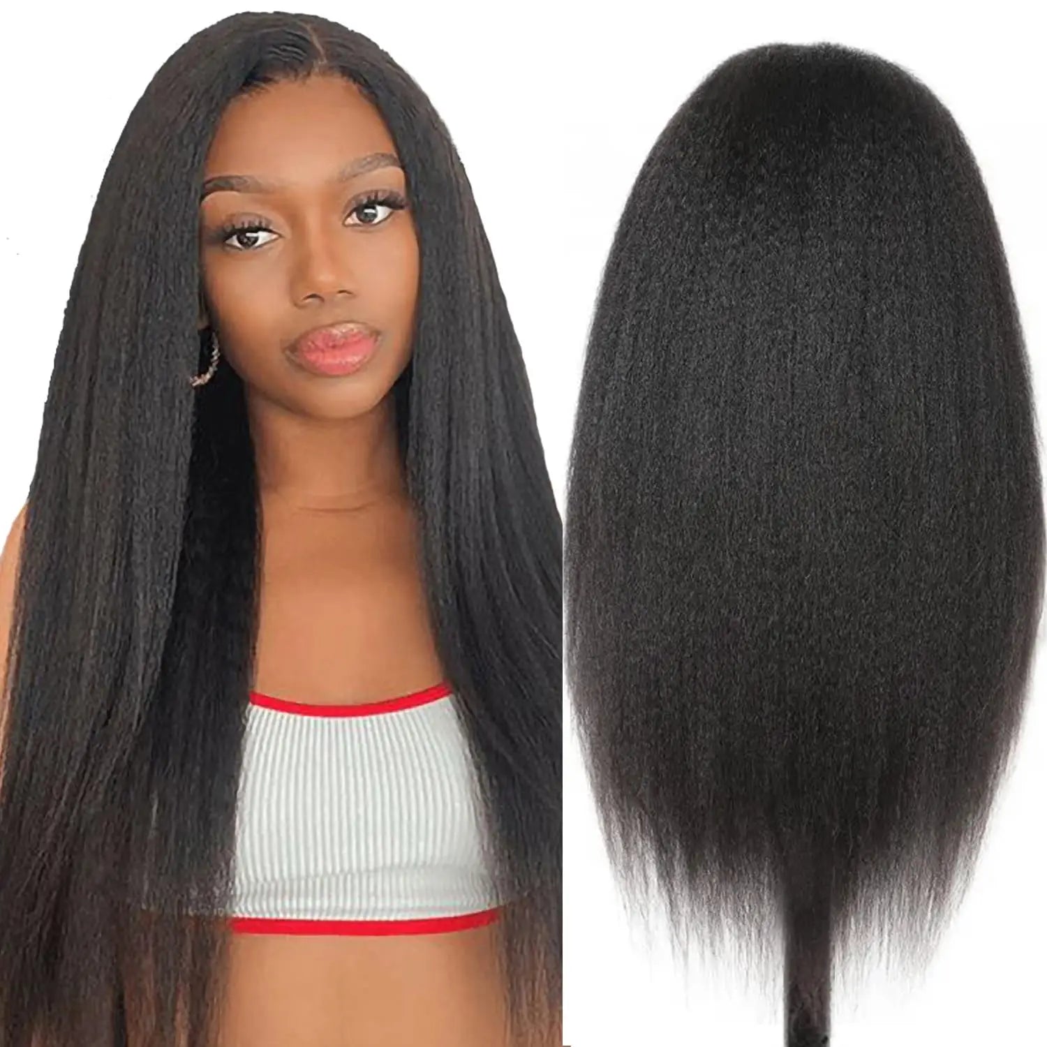 Ready to Ship 4x4 Transparent for Lace Front Remy Human Hair Wigs Brazilian Long Deep Straight Water Curly for Women