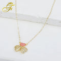 Wholesale 18K Gold Clover Necklace American Diamond Chocker Necklaces Fashion Jewelry Best Gift Sets Link Chain Zircon Main