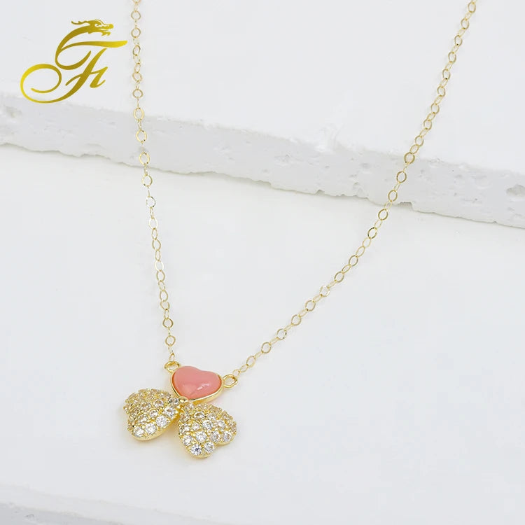 Wholesale 18K Gold Clover Necklace American Diamond Chocker Necklaces Fashion Jewelry Best Gift Sets Link Chain Zircon Main