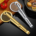 Kitchen Frying Tool Food Grade 304 Stainless Steel Oil Tongs with Filter Mesh Clip Two-in-One Frying Oil Tongs Clip for Cooking