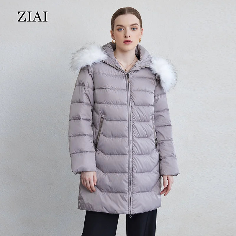 Women's Warm Winter Coats Big Fur Collar Long Hooded Puffer Jackets Outerwear Women Puffer Coat