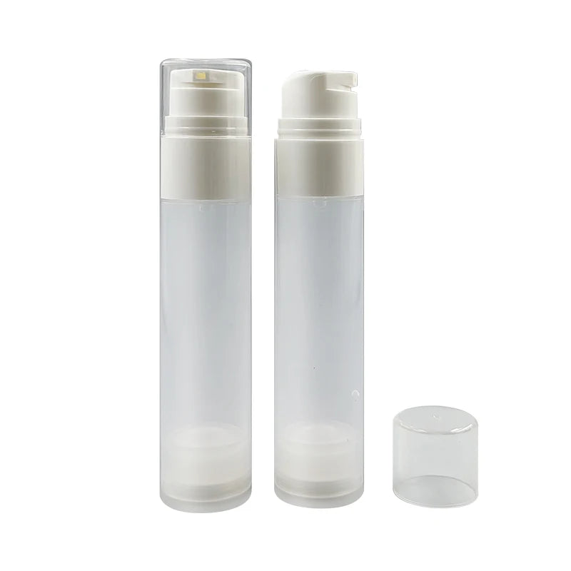 Wholesale Factory Price Empty Plastic 50ml PP Bottle Refillable Airless Pump Bottle for Cosmetic with Snap Screw Lock