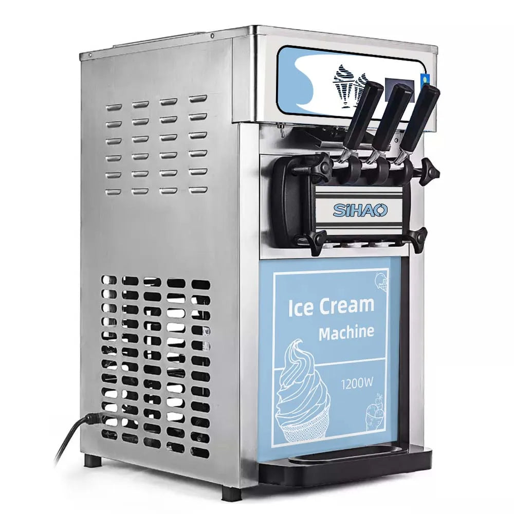 Professional Full Automatic3 Flavor Soft Ice Cream Machine Commercial Ice Cream Roll Machines