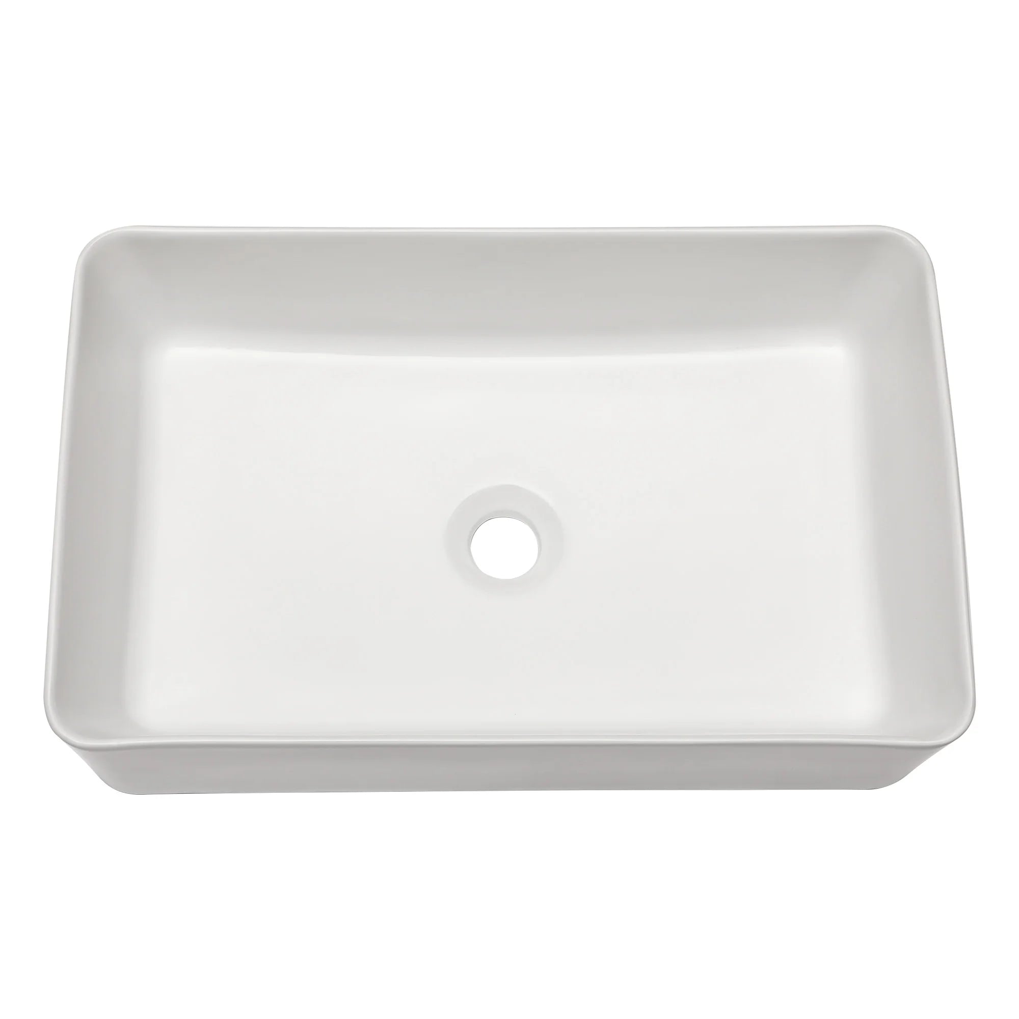 Rectangular 21*14 Inch  Above Counter Vessel Vanity Basin Sink for Bathroom Smooth Surface White USA Stock  Bathroom Basin