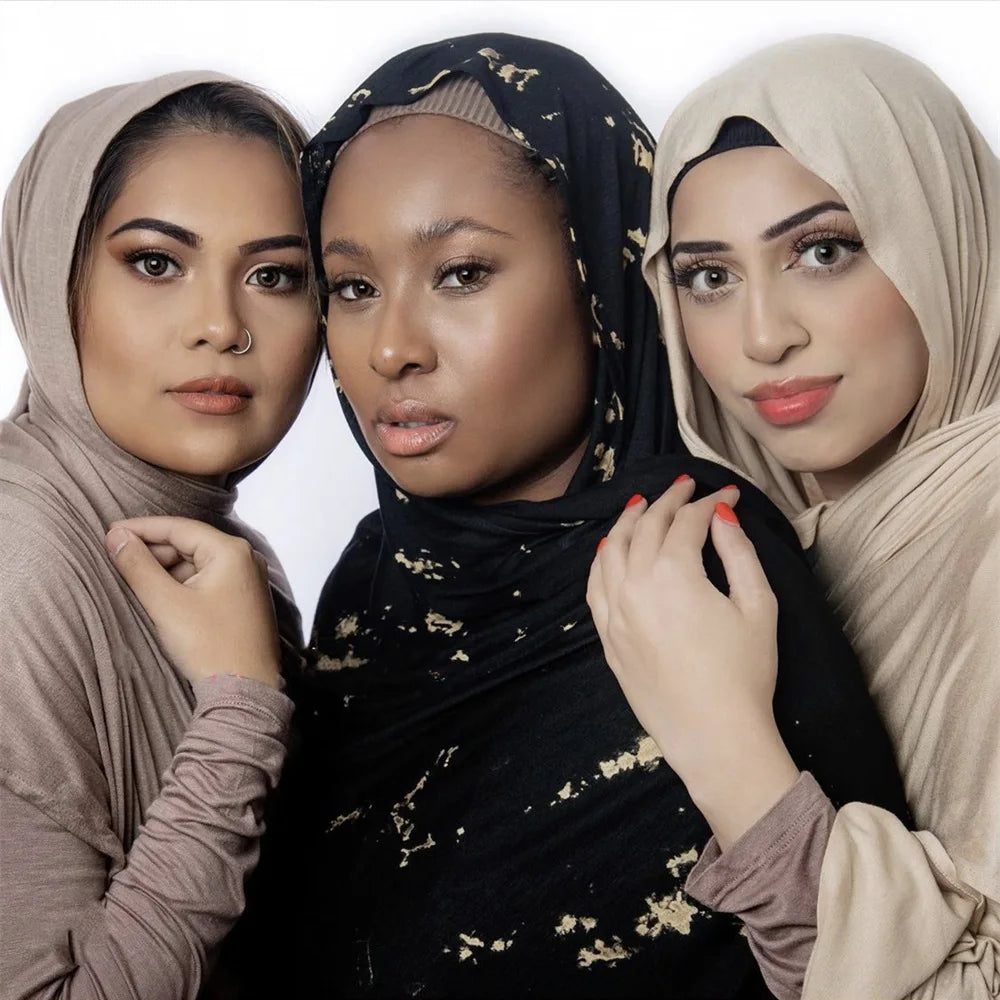 New Breathable Light Weight Tie Dye Rayon Hijab Scarf Women Muslim Scarves Long Shawl