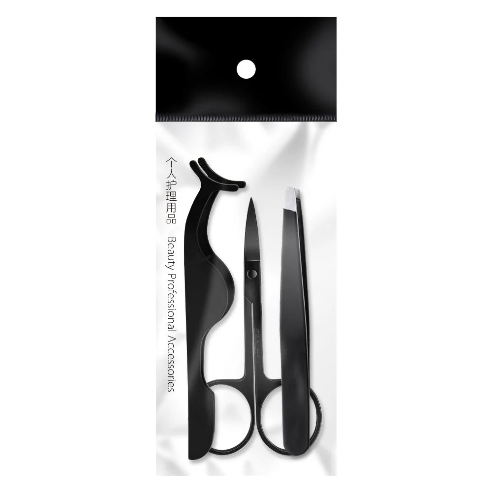 Custom Lash Tweezers Eyelash Tweezers Private Label Eyelash Applicator OEM Customized Tweezers Scissors Set