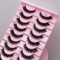 10 Pairs Cat Eye False Eyelashes Extension Soft Faux Cils Makeup Fluffy Fake Eyelash Handmade Natural Long 3D Mink Half Lashes