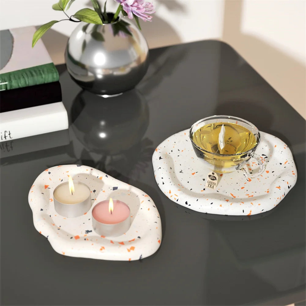 Nicole Nordic Style Terrazzo Jewelry Pallet Eco-Friendly Food Grade Silicone Creative Trinkets Tray Epoxy Resin Cake Tools Mold