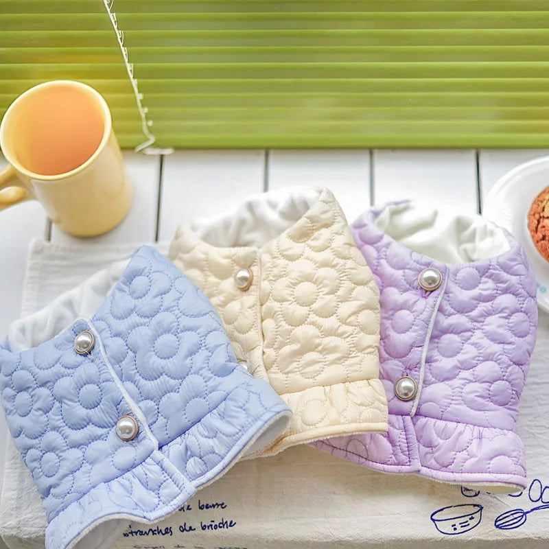 Luxury Pet Short Vest with Fleece Lining: Korean Style for Bichons Autumn/Winter Dog and Cat Apparel