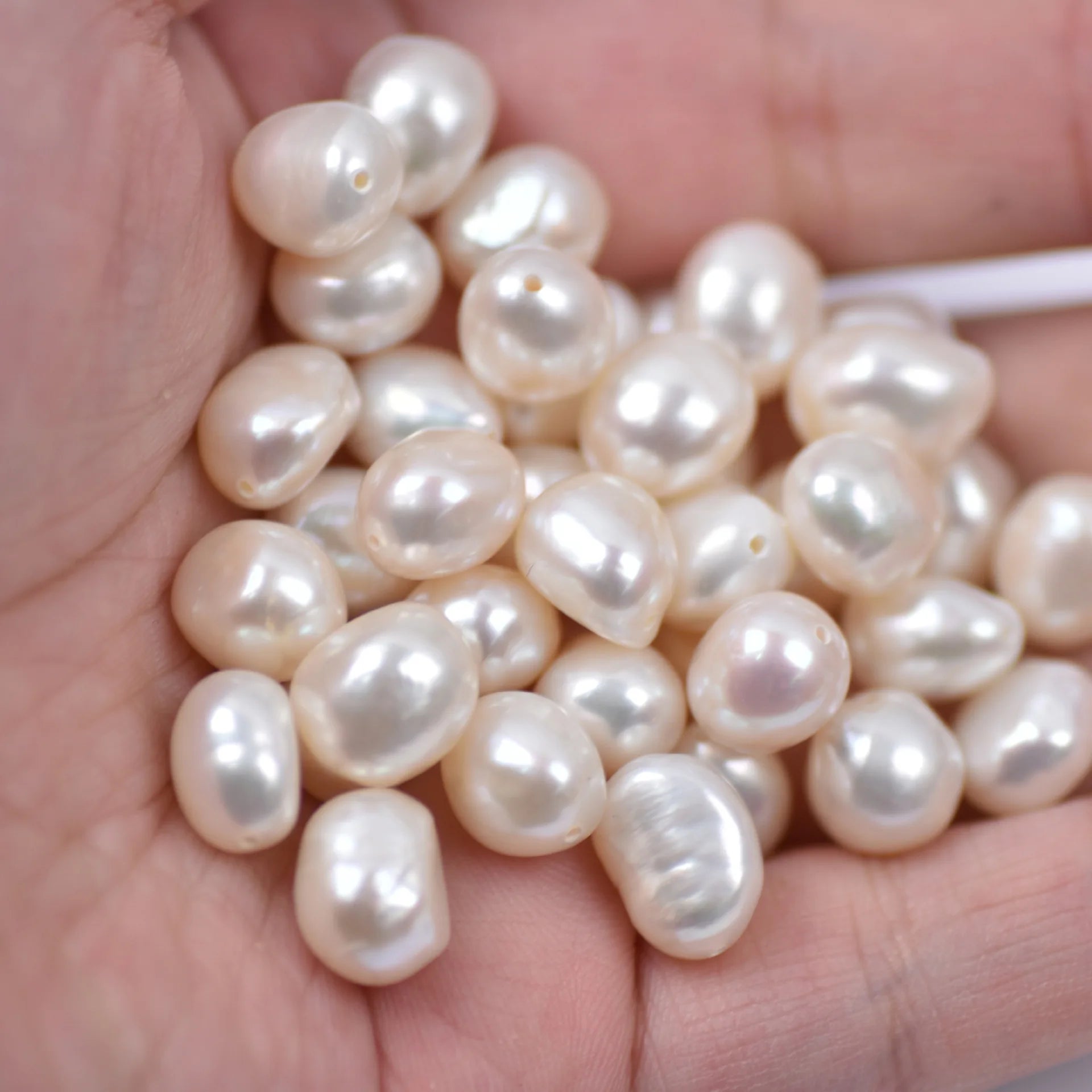 4-10mm Freshwater Undrilled Big Natural Baroque Loose Pearls White/Pink/Purple Medicinal Use