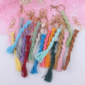 Rope Braided Macrame Keychain Handmade Cotton Mini Small Tassel Keychain Women Charm Pendant Bag Accessories Bohemian Key Chains