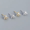 Fashion Minimalist 925 Sterling Silver Beautiful Cute baguette Diamond Women Statement Stud Earrings