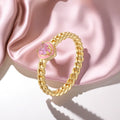 YH Jewellery 925 Sterling Silver Hip Pop Style Ring with High-Grade Stone Curb Chain Link for Girls and Boys for Weddings