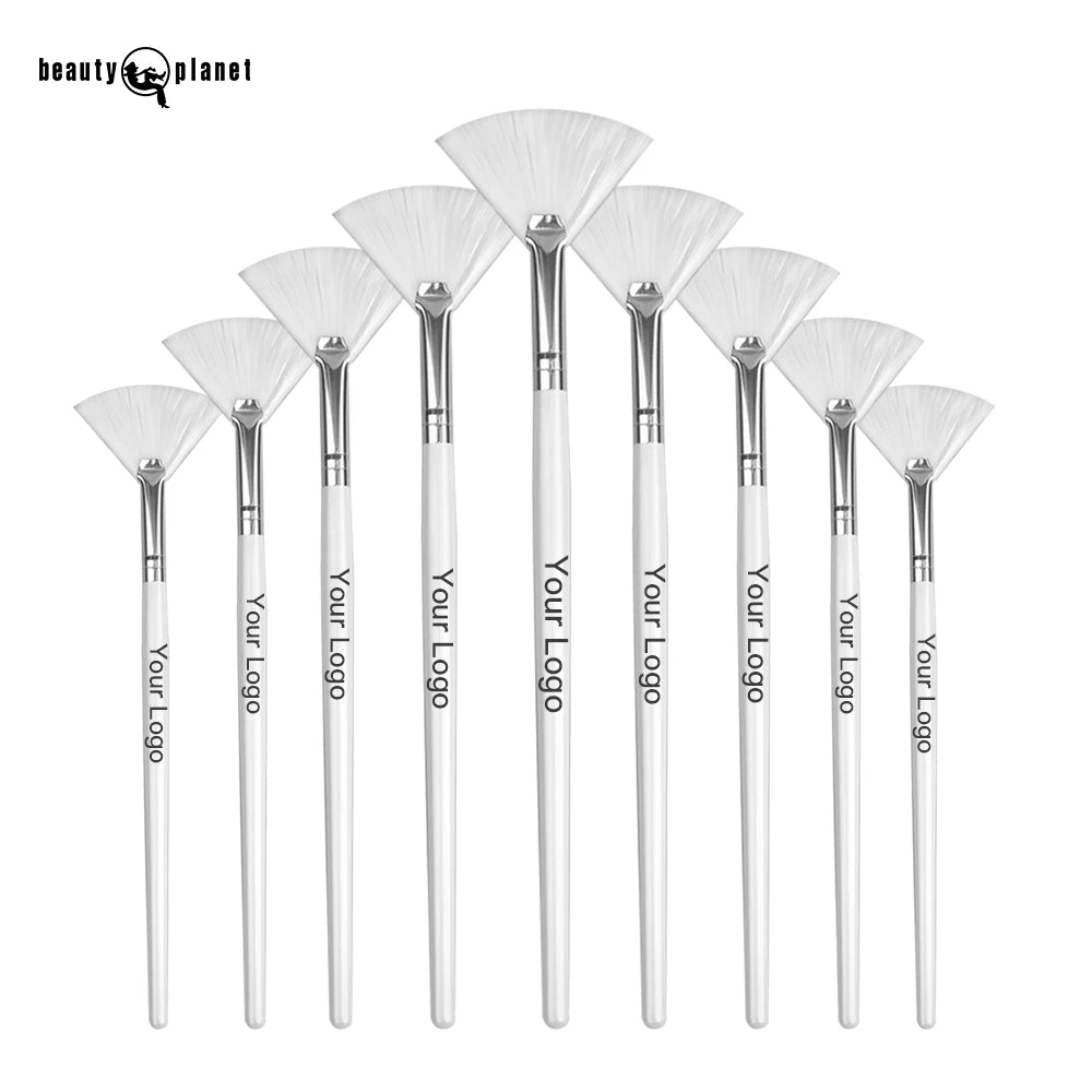 Beauty Planet Facial Mask Brush Logo Custom Wooden Facial Fluffy Facial Brush Esthetician Applicator for Clay Mask Fan Brushes