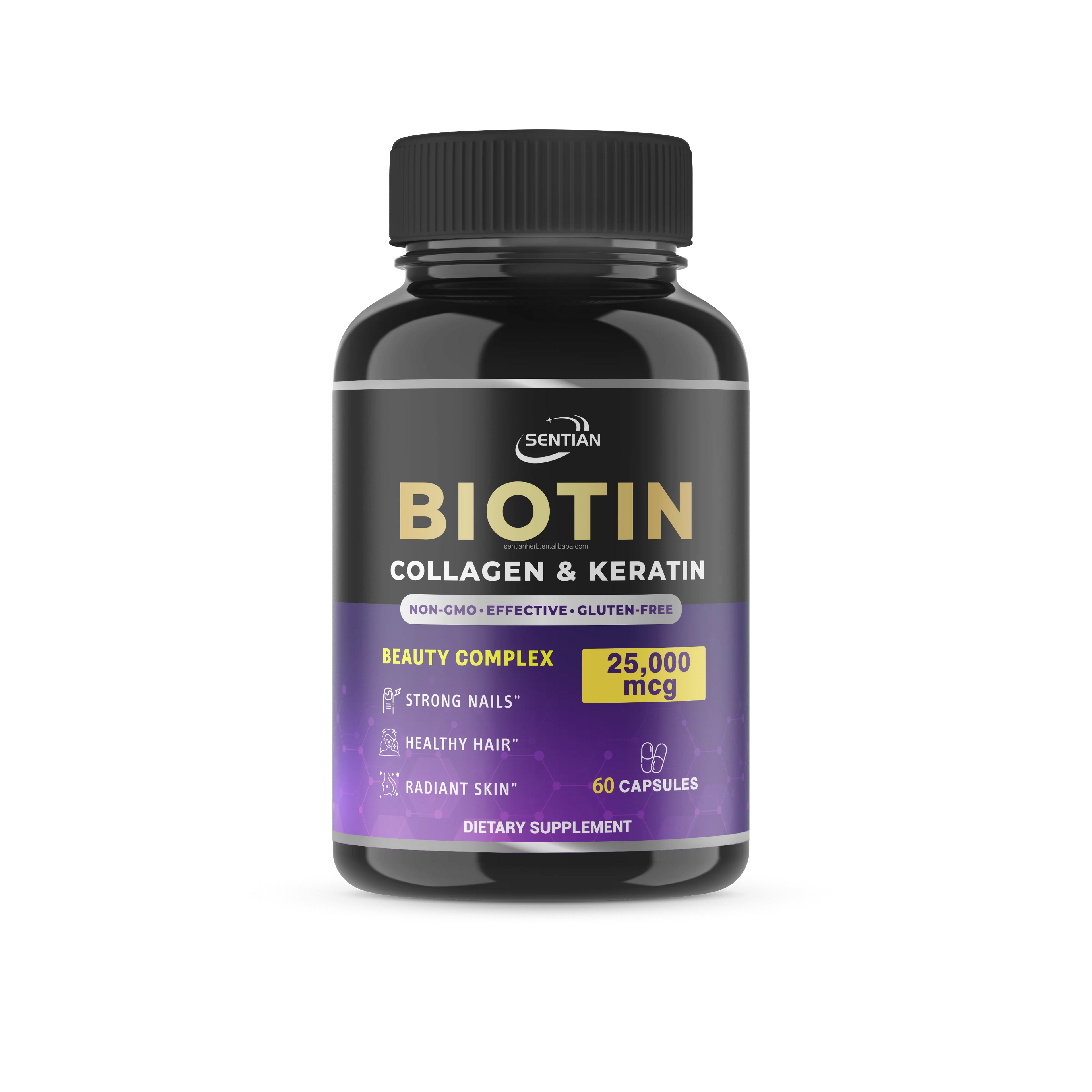 Hot Selling Hair Skin and Nails Vitamins Supplement Capsule Biotin Keratin Collagen Pills Biotin Capsules