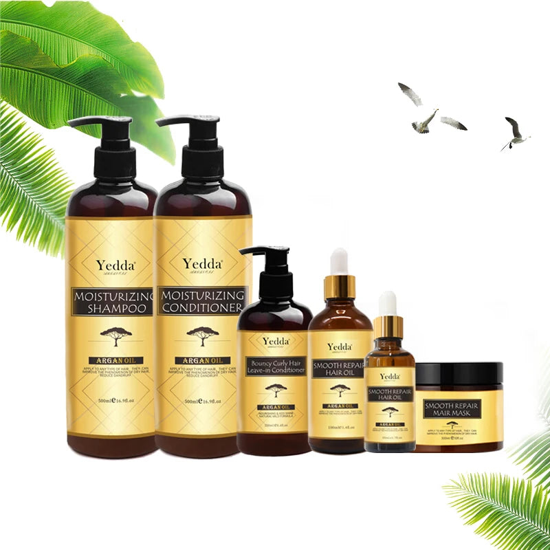Factory Wholesale Moroccan Organic Argan Oil Shampoo Conditioner Hair Mask Set-Anti-Dandruff Repair Nourish Smooth Hair Prevent