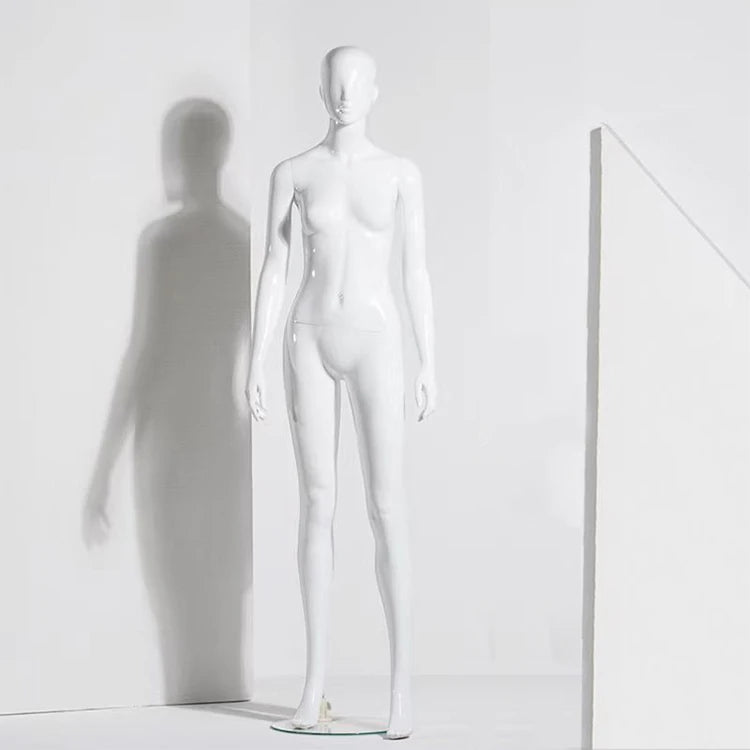 Window Plastic Mannequin Display Clothing Shop Women Full Body Boutique Female Full Body Glossy White Plastic Mannequin