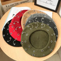 Custom Wholesale Guanlinglong AX-485 Fashionable Woman's Iron Ring Four-Ring Wool Fleece Beret Knitted Boina Caps Casual Daily