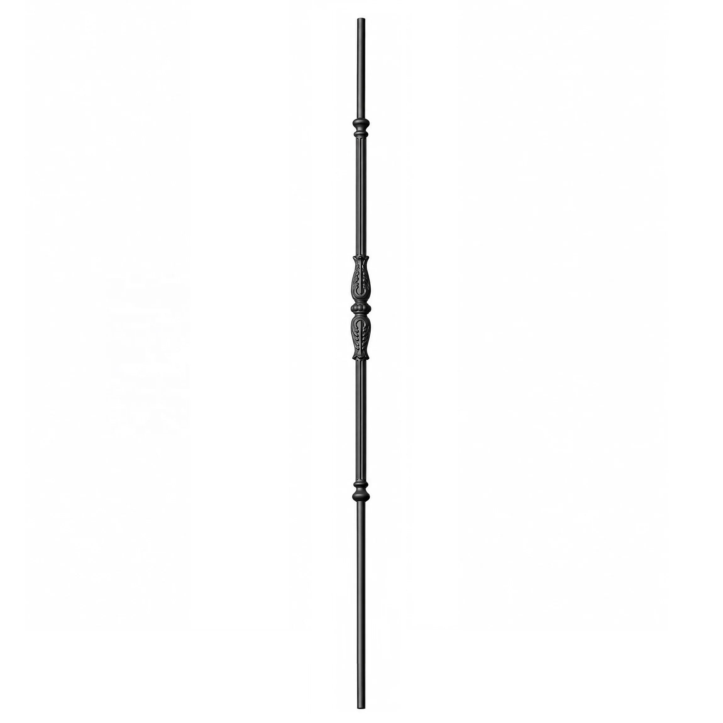 Customized Modern Wrought Iron Baluster Stair Handrail Satin Black Finish Deck Stair Lifetime Warranty Floor Mounting