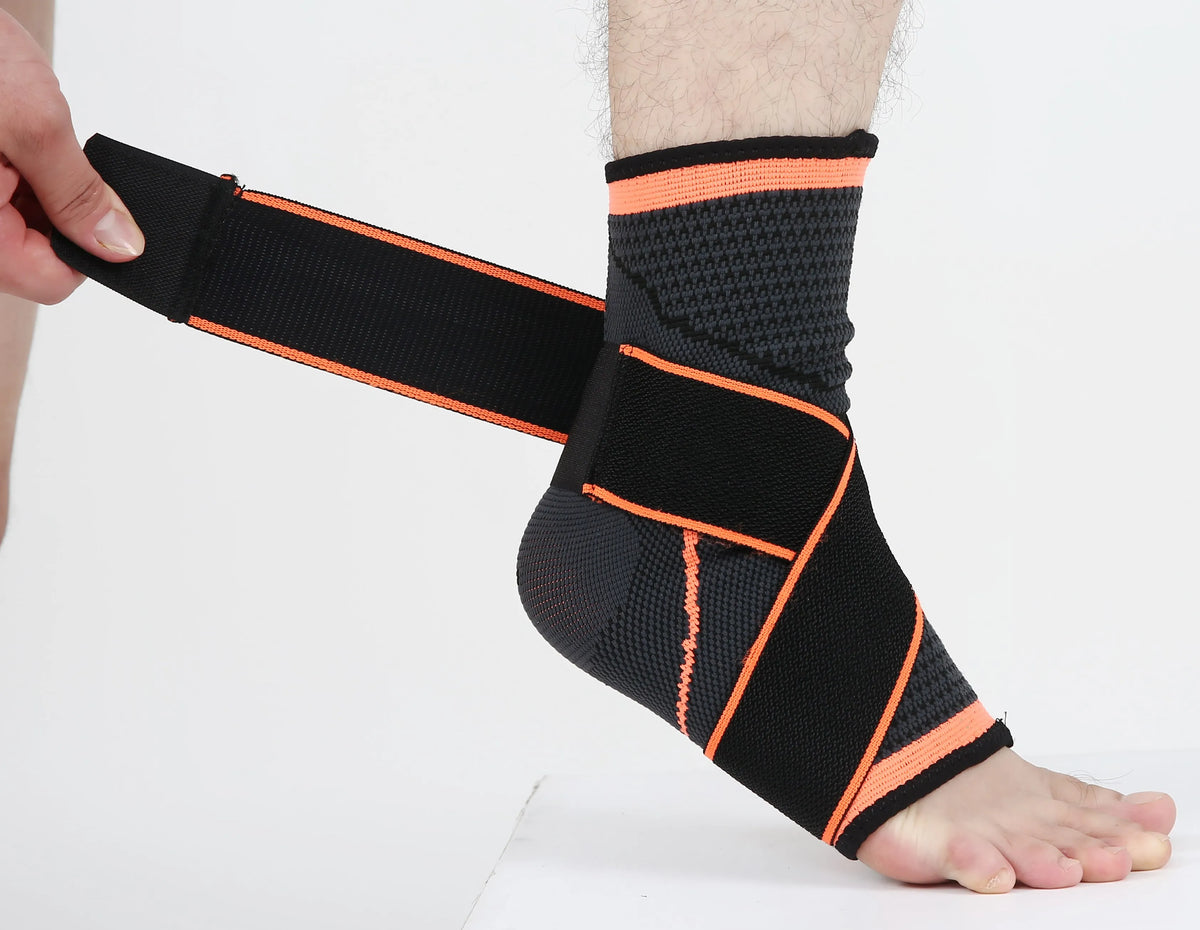 OLLAS Fitness Adjustable Foot Compression Sleeve Polyester & Cotton Sport Safety Nylon Ankle Support for Basketball Ankle Brace MegaBDM