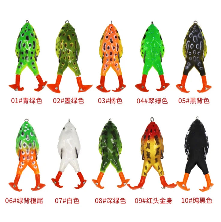 9cm 12g Top Water soft frog lure fishing popper Simulation frog with double hook wobbler crank bait