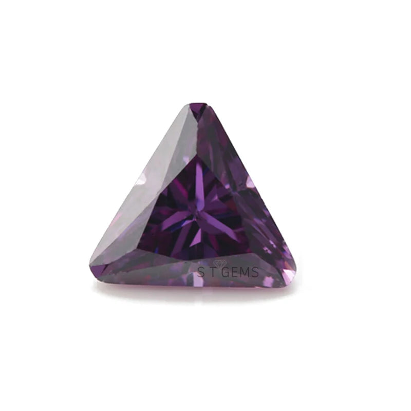 Ready to Ship 200 Pcs Hand Cut CZ Stone Violet Triangle Cut Cubic Zirconia Diamond for Custom Jewelry
