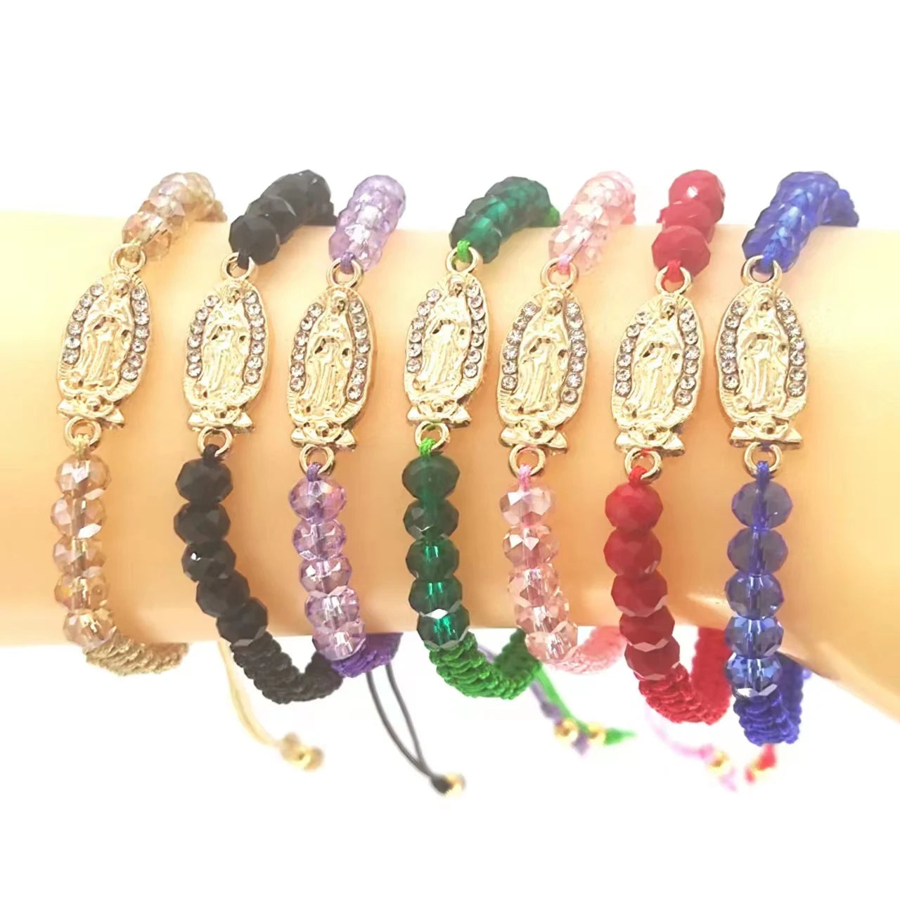 KDC1892 Wholesale Fashion Handmade Men Virgin Mary Lucky Charm Red Rope Cord String Jewelry Women