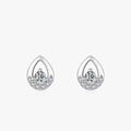 Ailmay Real 925 Sterling Silver Fashion Clear CZ Water Drop Shape Stud Earrings for Women Charm Wedding Statement Fine Jewelry