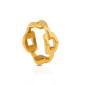 Chris April Fashion Jewelry in Stock 316L Stainless Steel Minimalist Pvd Gold Plated Link Chain Shape Ring for Women