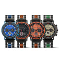 Personalized Antique Fashion Wooden Men's Watch with Custom Logo Sapphire Crystal Dial Stainless Steel Band