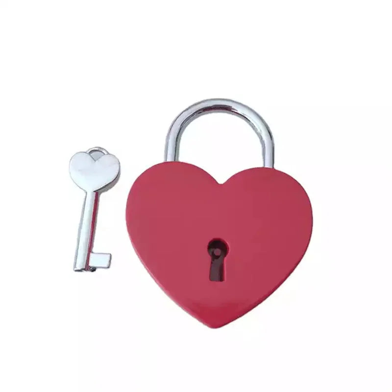 Red Love Padlock Heart Lock Metal Padlock With Key