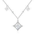 Customized Women's Trendy Rhodium Plated 925 Sterling Silver Zircon Pendant Necklace for Wedding Engagement