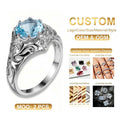 Fine Jewelry Vintage Engagement Wedding Anniversary Party Women's Real 925 Sterling Silver Opal Rings